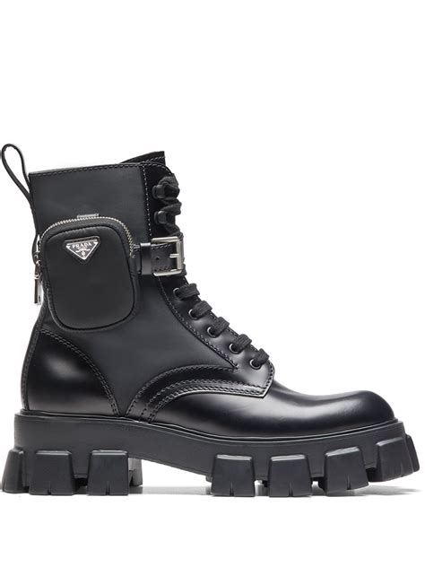 prada wingtip boots|prada ankle pouch combat boots.